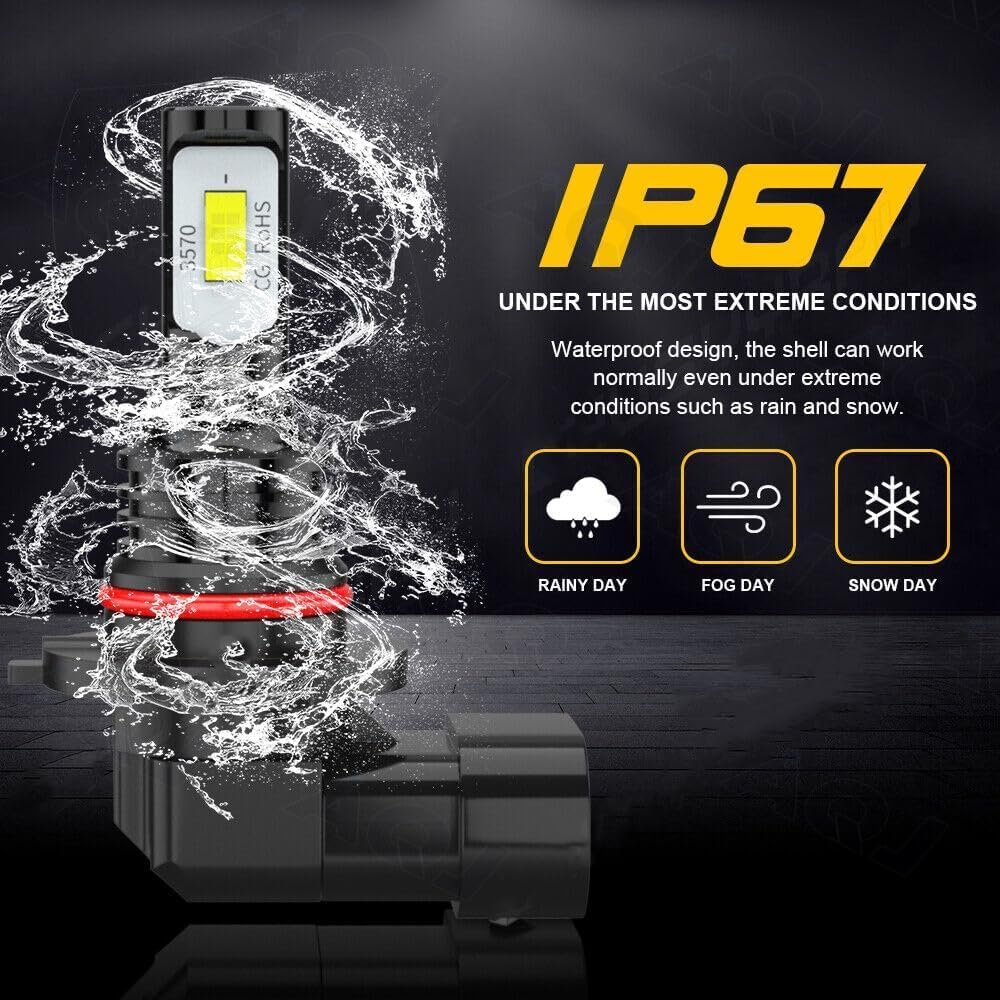 Fit for Subaru Outback 2005-2009 Fog Light Bulbs, 3000K Yellow Beam Fog Lights, 1:1 Mini Size Replacement, 360° Full Illumination, Play and Plug, Pack of 2