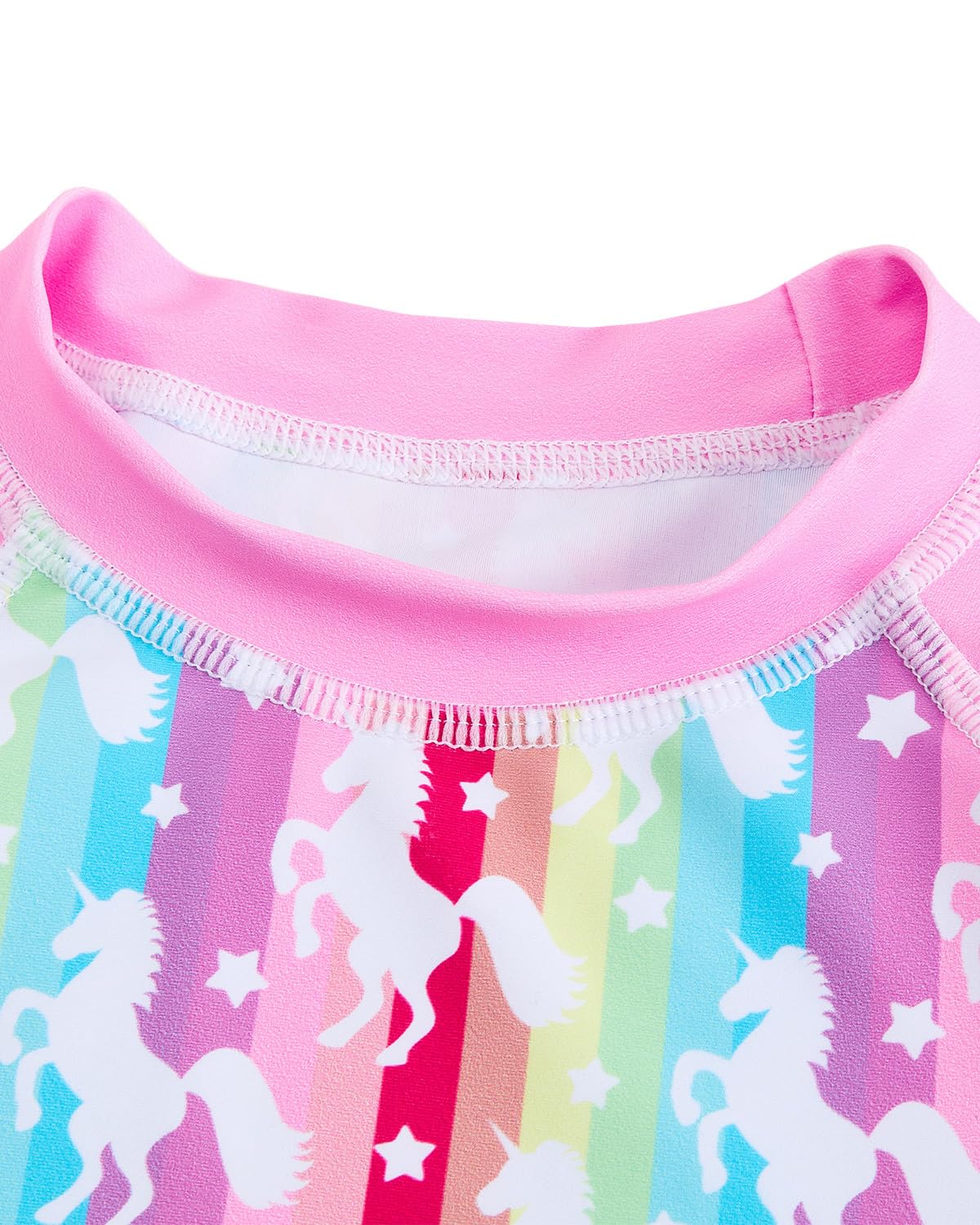 Maillot de Bain Fille Anti UV Deux Pièces Combinaison Anti UV Fille Manches Courtes pour Filles De 4-9 Ans