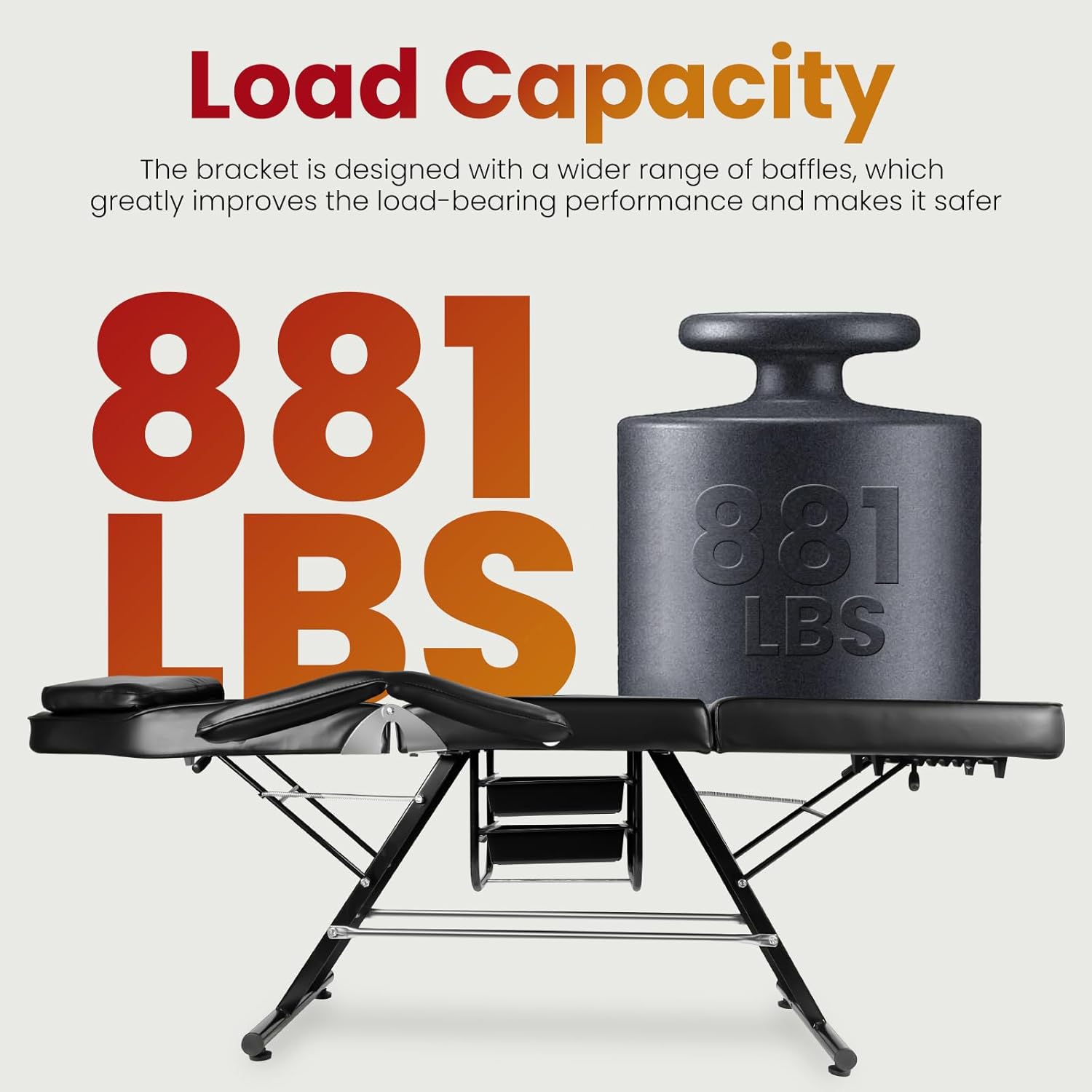 24.8" H X 70.8" L 3-Section Massage Table Tattoo Chair，Spa Multipurpose Massage Bed，Adjustable Tattoo Chair with Facial Bed Towel Hanger Black