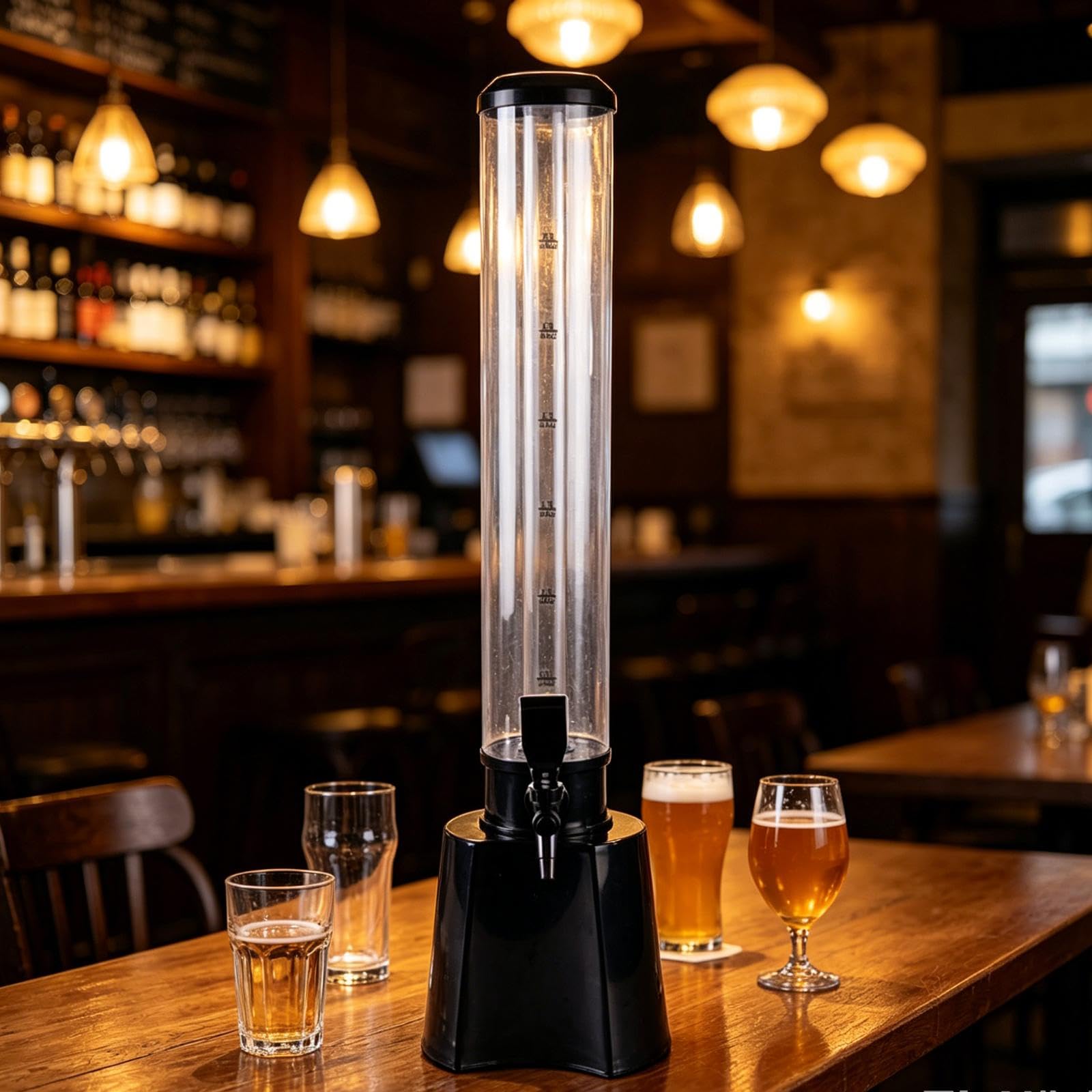 Gralara Dispensador de Cerveza Torre Dispensador de Bebidas Licor Cóctel Jugo con Grifo de PP Capacidad Amplia Adecuado para Fiestas en Restaurantes, tal como se describe, 3l