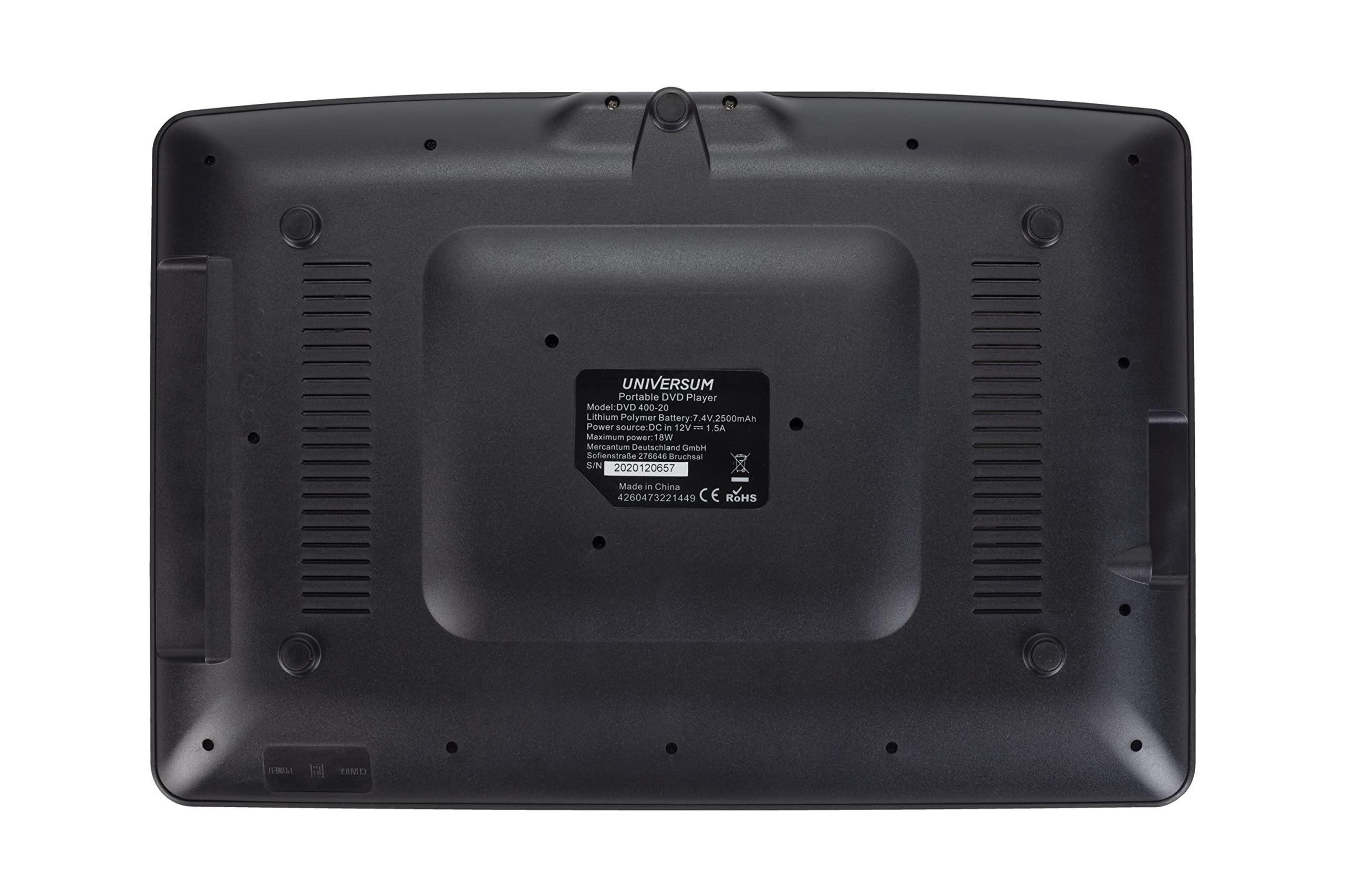 UNIVERSUM tragbarer 15.6' DVD-Player Auto DVB-T2 und 12 Volt Adapter DVD 400-20