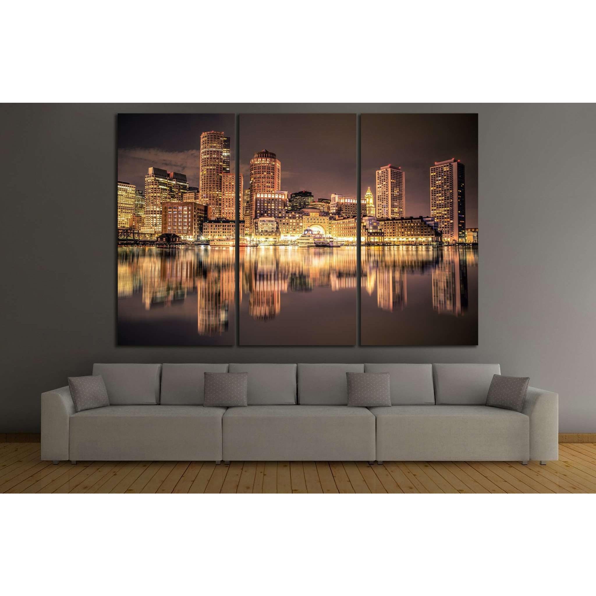 Tableau Boston Skyline №126 pour salon moderne grand format 115x75 cm
