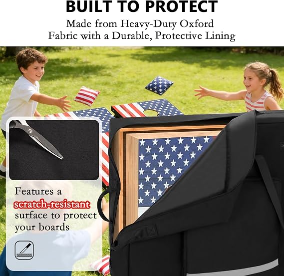 Cornhole Carrying Case Fits 4' x 2' Boards, Heavy-Duty Cornhole Boards Bag