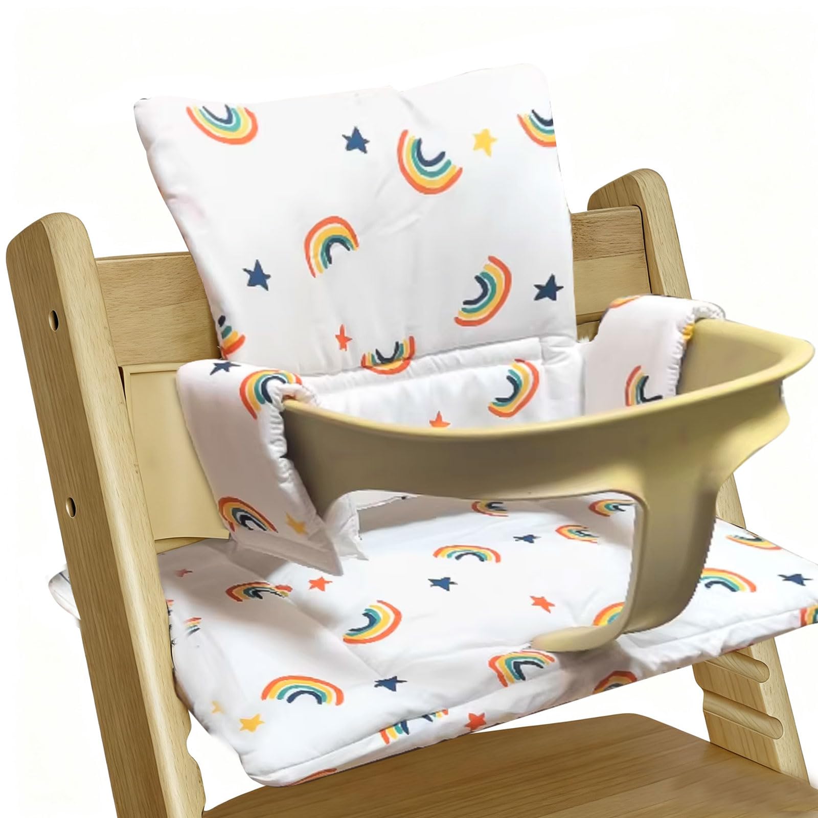 Hengrongshen Hochstuhl Kissen für Stokke Tripp Trapp, rutschfest Hochstuhl Sitzkissen Set, Hochstuhlkissen Zubehör Baby, Verdickung Weiches Sitzkissen für Baby & Kids mit Klettverschluss