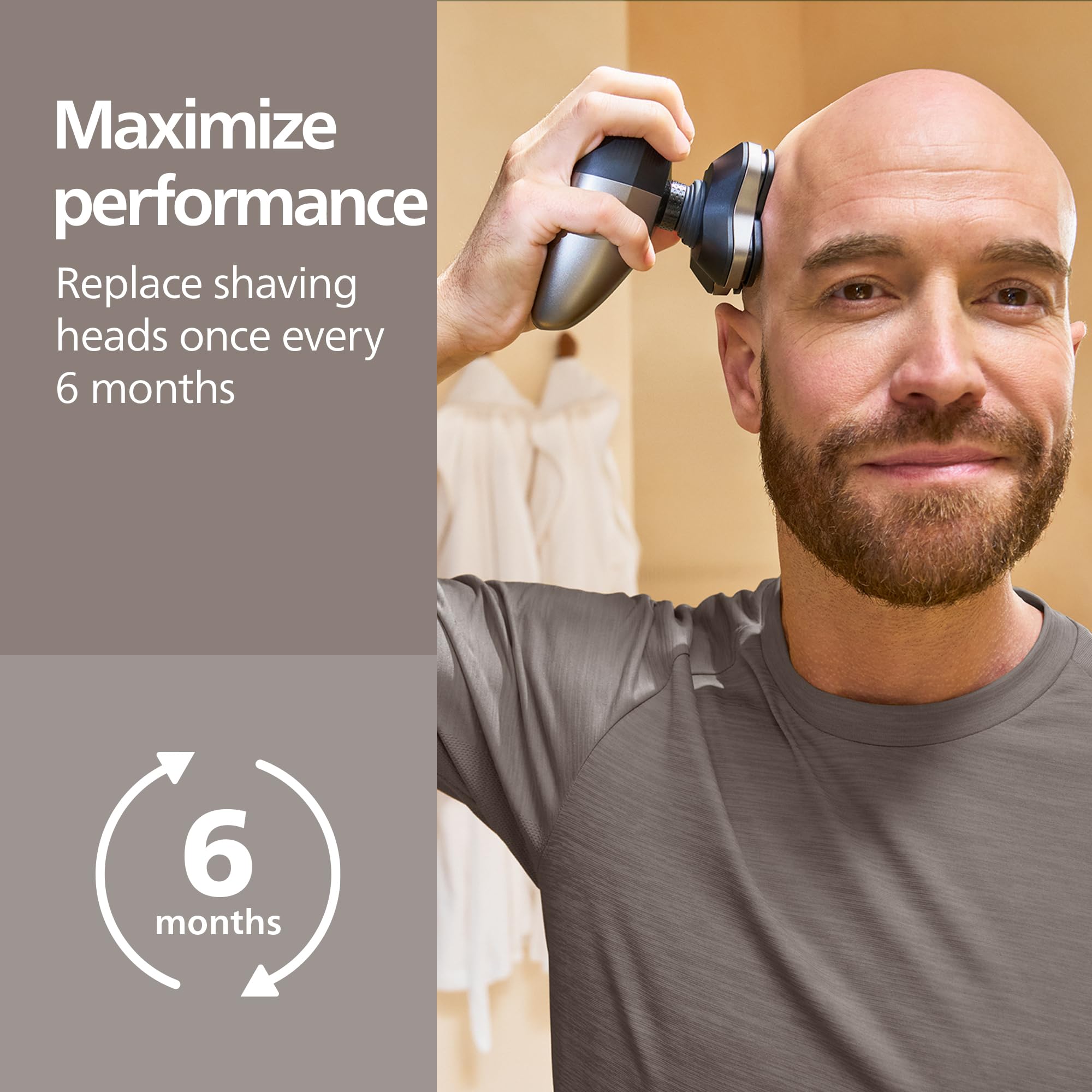 Philips Norelco - Testine di ricambio originali per rasoio, compatibili con Philips Norelco Head Shaver Pro HS5980, HS7980 e HS9980, lame ComfortCut autoaffilanti, delicate sulla pelle, 4 pezzi, HS740