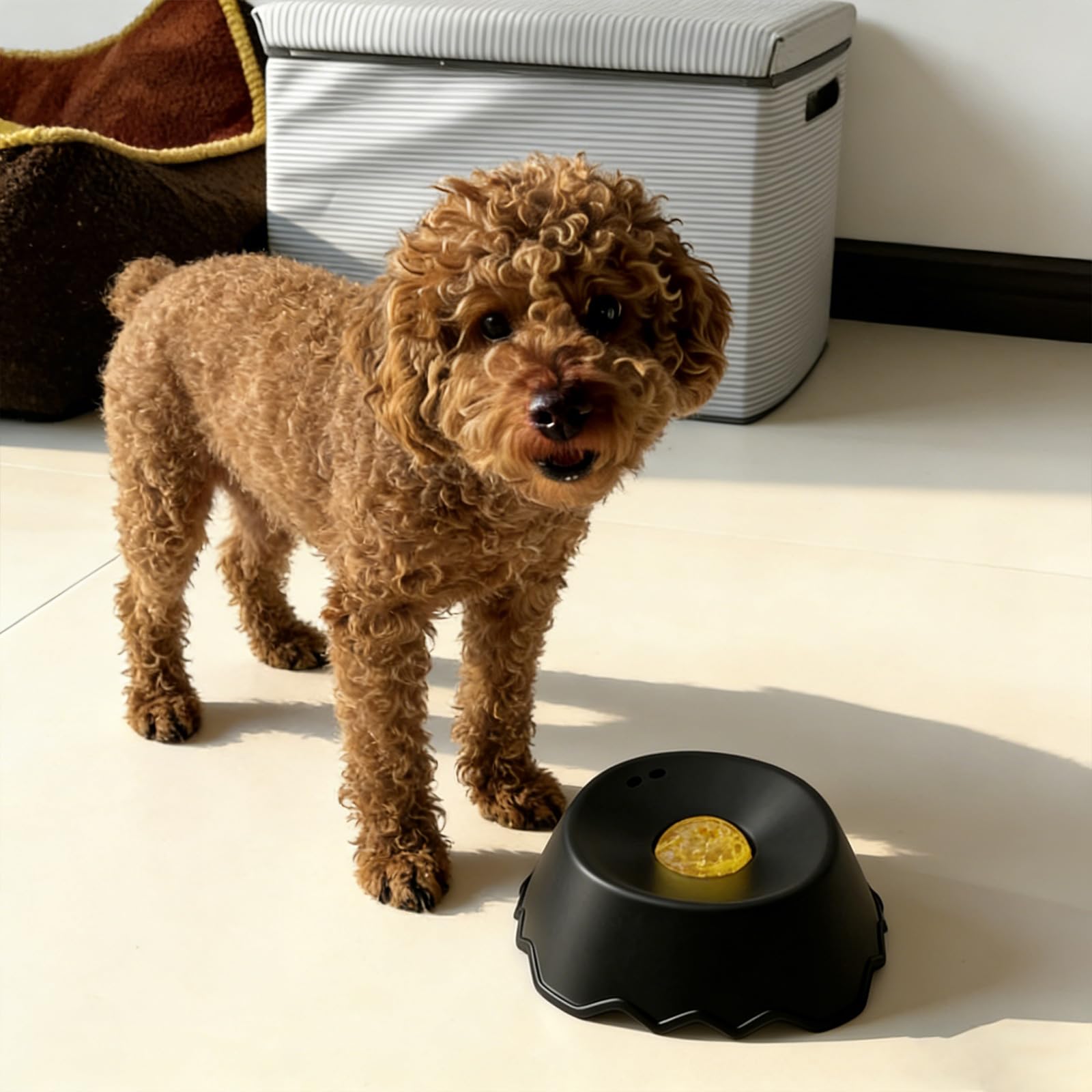 Piatto per cani che mangia lentamente con mangiatoia rotante per leccare le palline antiscivolo per cibo umido acqua liquido dispenser per cani ciotola
