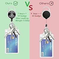 Vista 131 de Giancomics Black ID Badge Holder with Lanyard, Lanyards for ID Badges with Badge Reel Retractable Heavy Duty, Lanyard with ID Holder Keychain Clip