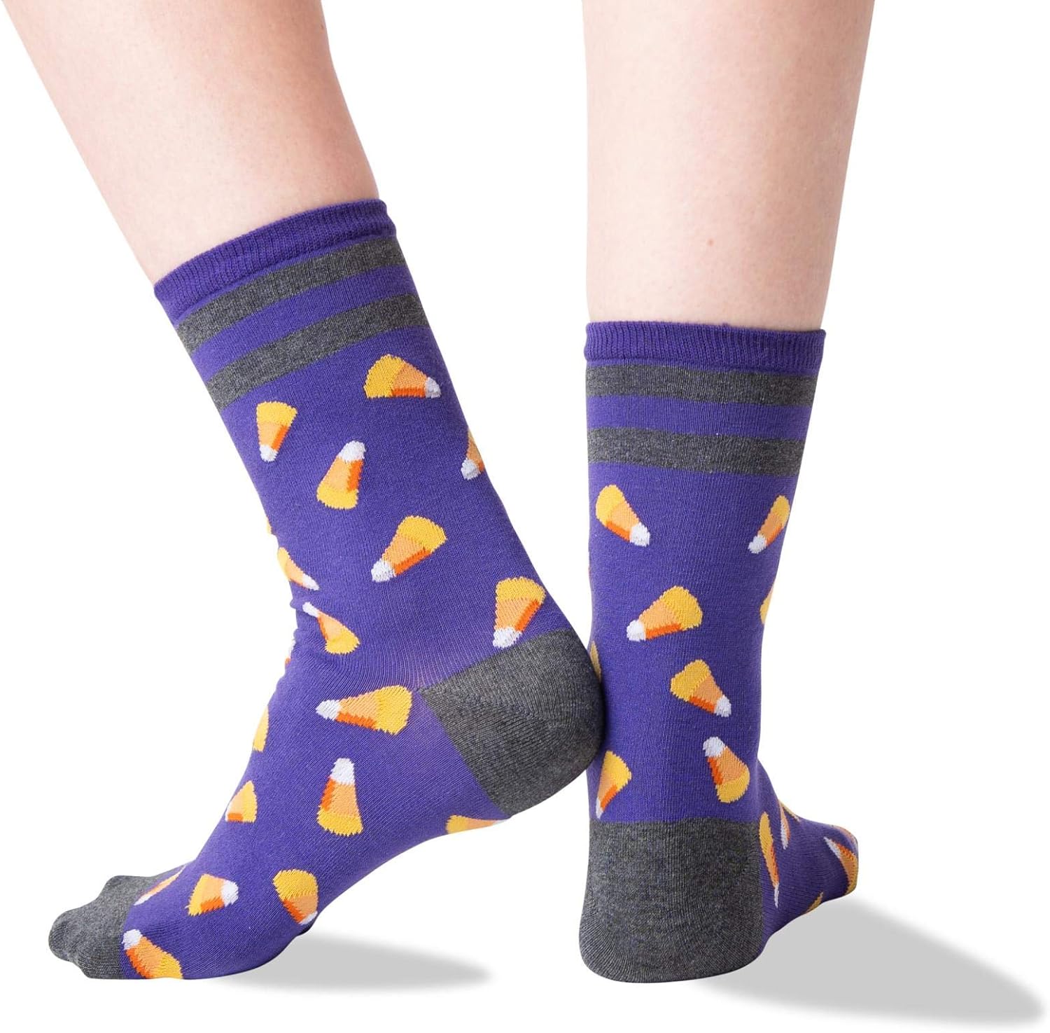 Hot Sox Womens Candy Corn Socks 1 Pair, Purple, Womens 9-11 - Image 2