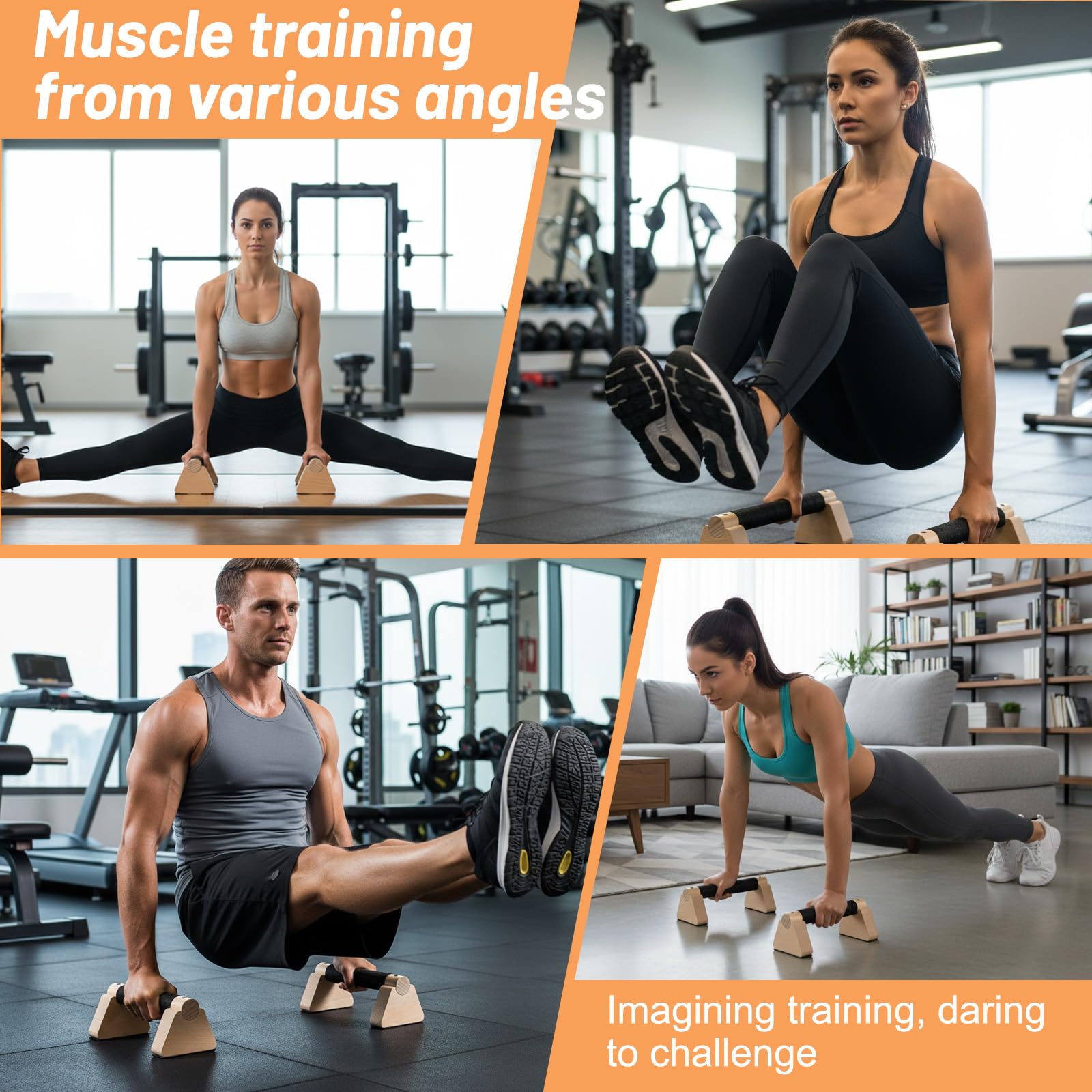 Parallele Calisthenics, 2 Parallele Basse, Maniglie per Flessioni in Legno 25cm, Ergonomiche e Antiscivolo con Protezione per il Polso, Push Up Bar Fitness per Interni ed Esterni