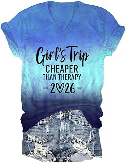 Girls Trip Tshirt for Women Girls Trip 2026 Shirt V Neck Summer Vacation Travel Weekend T-Shirt