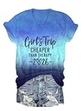 Girls Trip Tshirt for Women Girls Trip 2026 Shirt V Neck Summer Vacation Travel Weekend T-Shirt