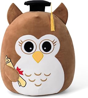 OurHonor 18in Graduation Stuffed Animal with Cap Brown Owl Plush Pillow