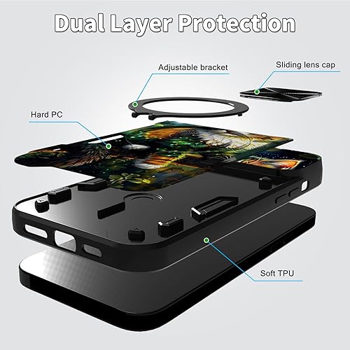 Vista 333 de Funda protectora híbrida para Samsung Galaxy A53 5G de 6.5 pulgadas y anillo giratorio de 360 grados, función atril, híbrida, de doble capa