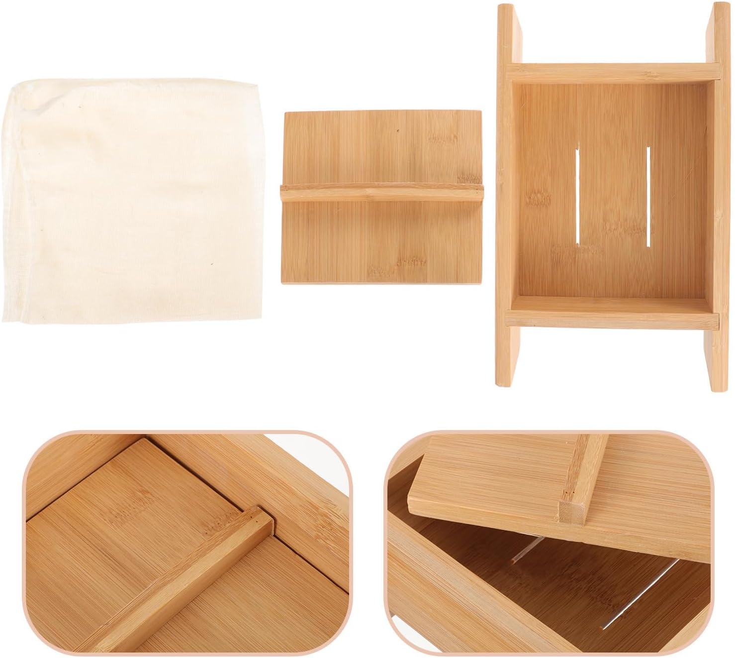 Wood Cheese Press Tool for Tofu Making, Khaki Home Presser