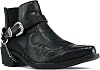 New Men Cuban Heel Chain Buckle Ankle Cowboy Boots UK Size 6-12