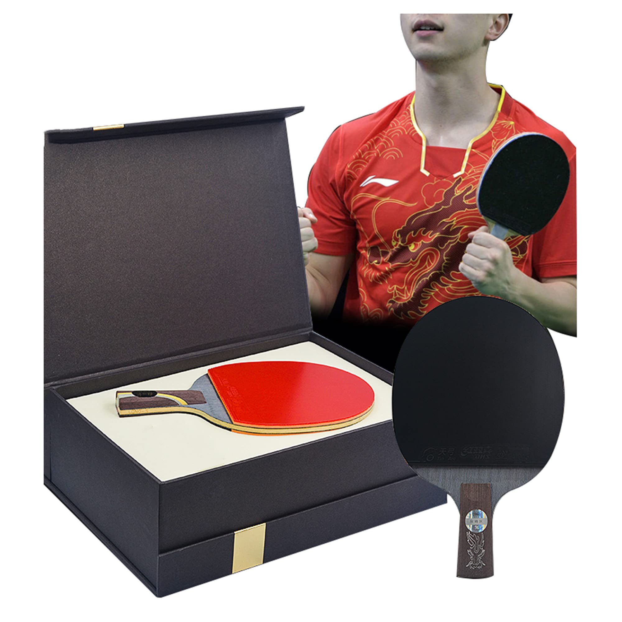 BBAUER Bate Profesional de Tenis de Mesa, Pala de Tenis de Mesa de Ataque Y Defensa, Pala de Pingpong Competitiva
