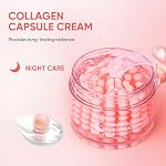 Pink Collagen Capsule Face Cream, Moisturizer Facial Cream for Night Care, Pink Capsule Face Creams for Firming & Anti Wrinkles 4.94 OZ