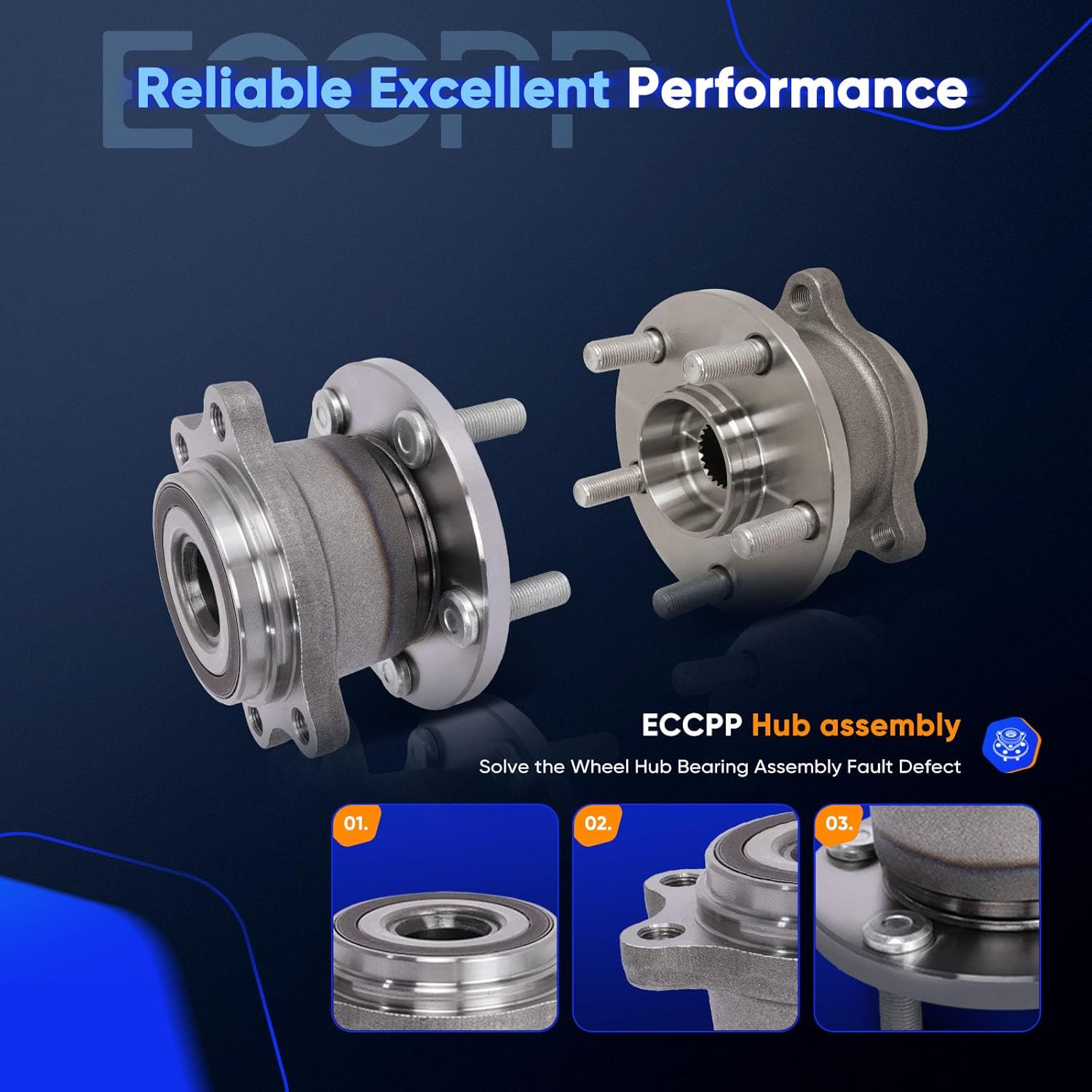 ECCPP 2 PCS New Rear Wheel Hub Bearing Assembly fit For Subaru Outback 2005 2006 2007 2008 2009 For Subaru Legacy 2005 2006 2007 2008 2009 5 Lugs W/ABS AWD 512293 X 2