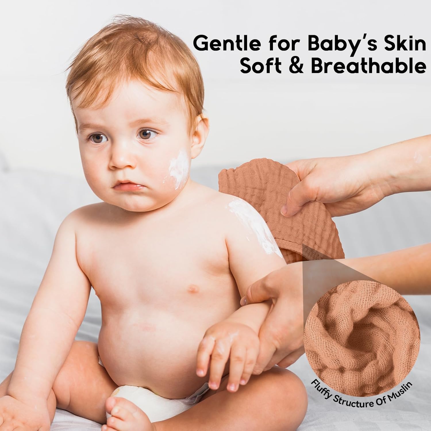 Unnivoll Muslin Burp Cloths for Baby 100% Cotton Burping Cloths for Boys Girls Large 20''X10'' Extra Soft and Absorbent 12 Pack - Gradient Caramel