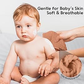 Unnivoll Muslin Burp Cloths for Baby 100% Cotton Burping Cloths for Boys Girls Large 20\'\'X10\'\' Extra Soft and Absorbent 12 Pack - Gradient Caramel