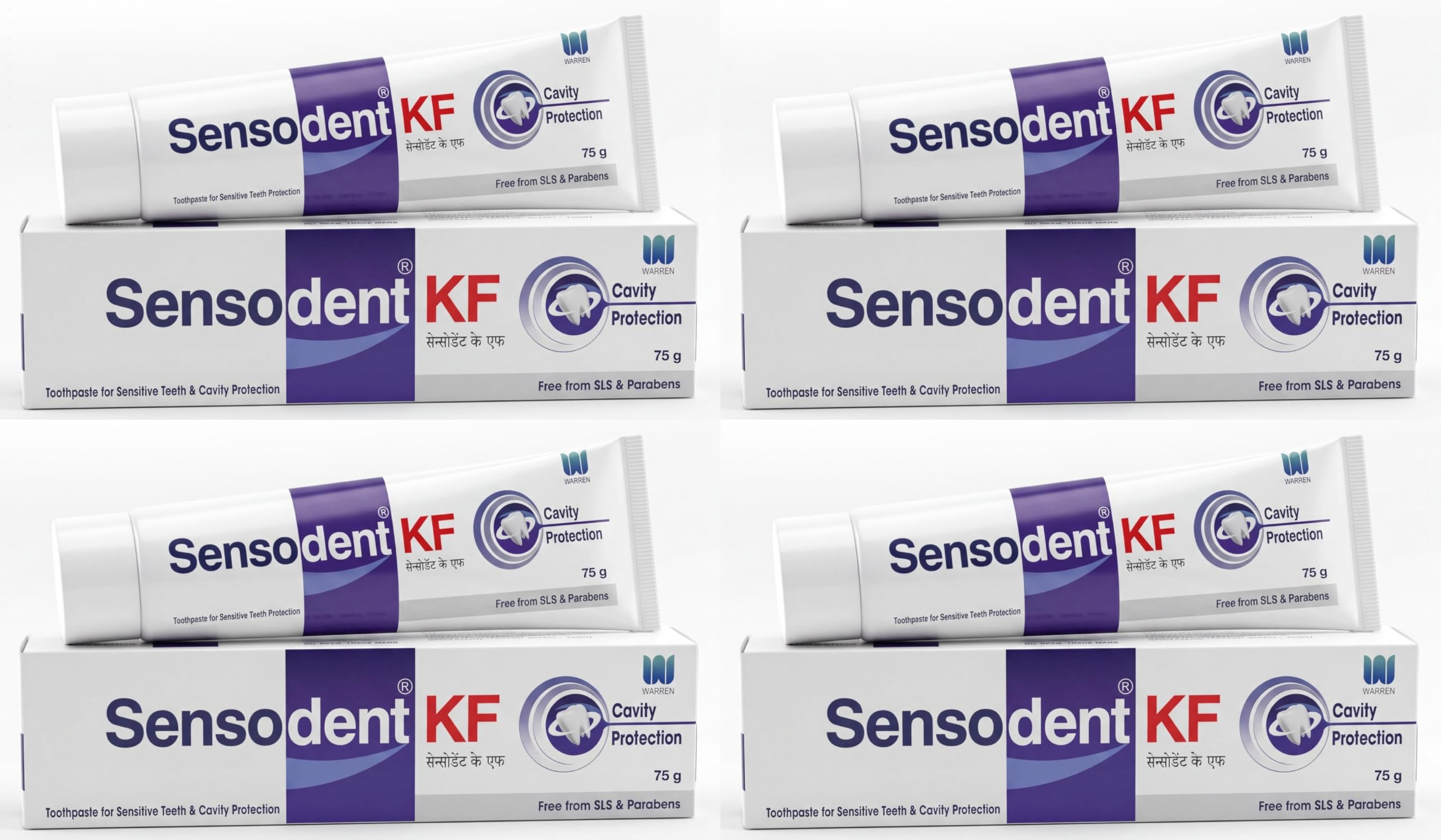 KF Fluoride Toothpaste for Cavities & Sensitivity - Enamel Strengthening & Sensitivity Relief, Dentist Recommended, SLS & Paraben Free - 75g x Pack of 4-image-42