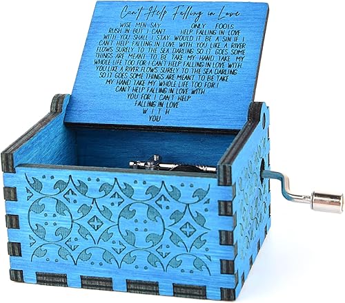 byykit Can't Help Falling in Love Caja de Música de Madera, Cajas Musicales Antiguas Grabadas para Ser Querido, Caja de Música de Madera - Regalos