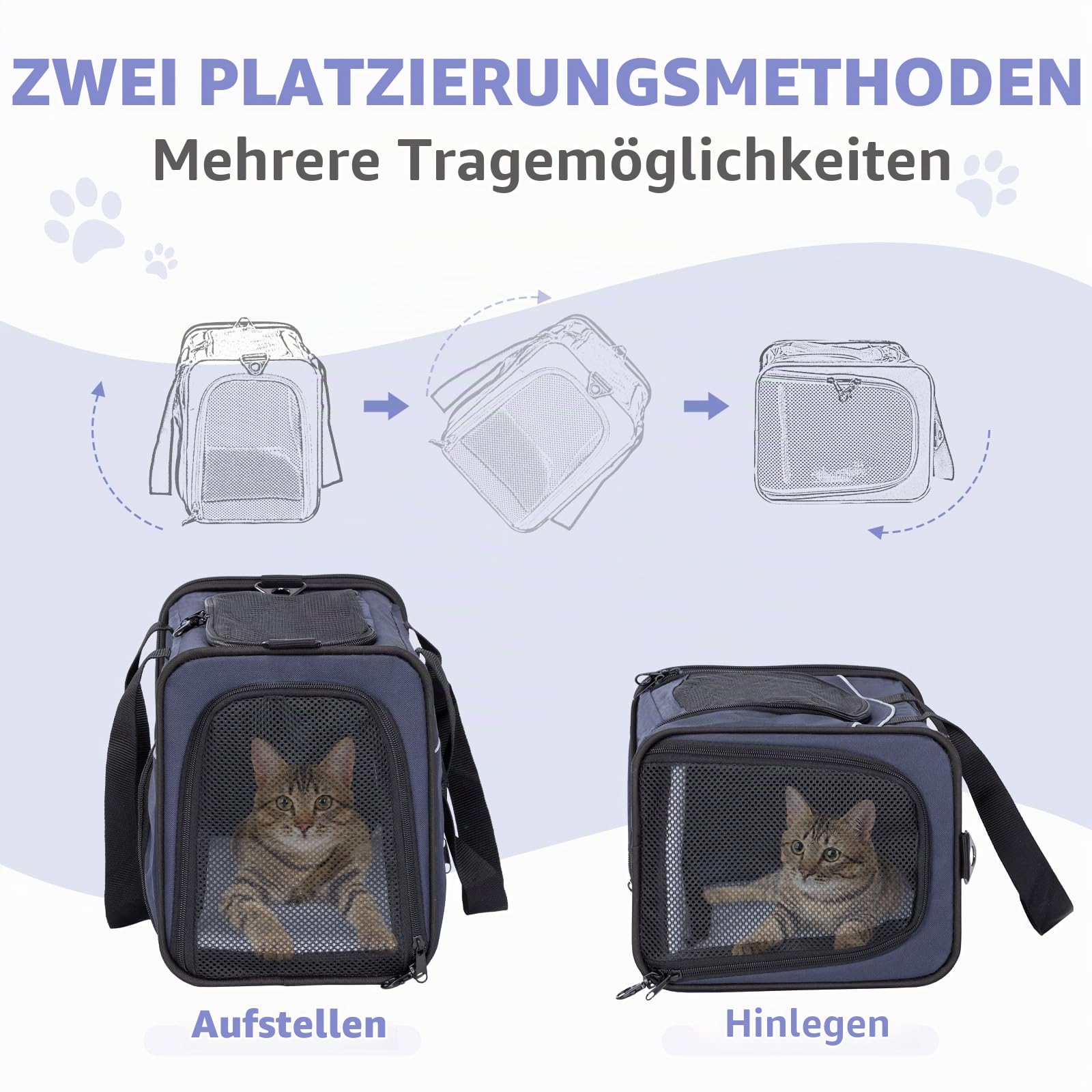 Petsfit DCC1910 Transporter Dla Psa I Kota Torba Lotnicza Składana 42x22x28 CM Niebieska — zdjęcie 2