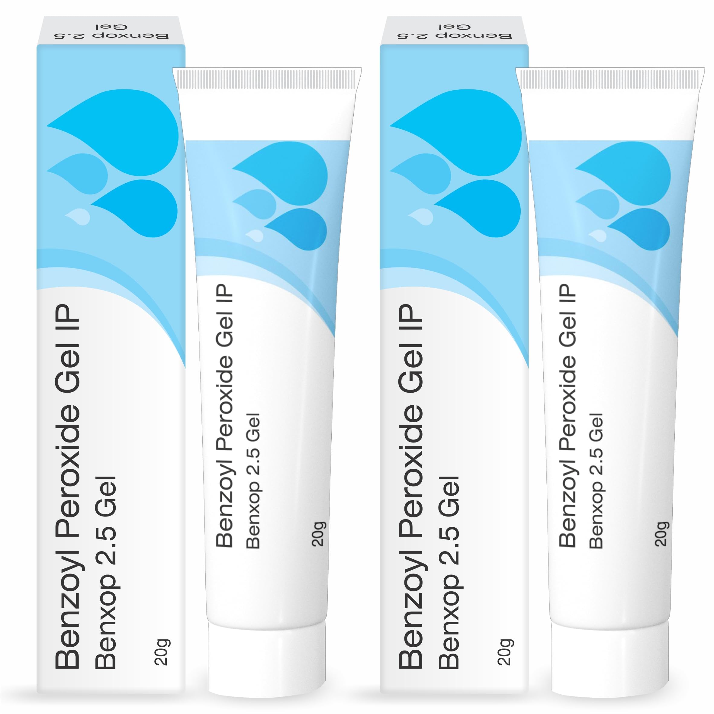 Salve Benxop Benzoyl Peroxide 2.5% Pimples 20gm for Face - (0.70 Oz) (Pack of 2)