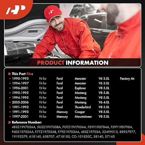 Miniatura 2 de A-Premium Compresor de CA con embrague compatible con Ford Explorer 1996-2001, Mustang, Aerostar, Thunderbird & Mercury Cougar, Mountaineer, FS10