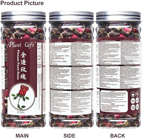 Miniatura 4 de 100% Phnom Penh Rose 50 g/1.76 oz hoja suelta fresca, sin OMG, flores secas naturales hierbas para hacer jabón, jarabe, bebidas, hornear, belleza de