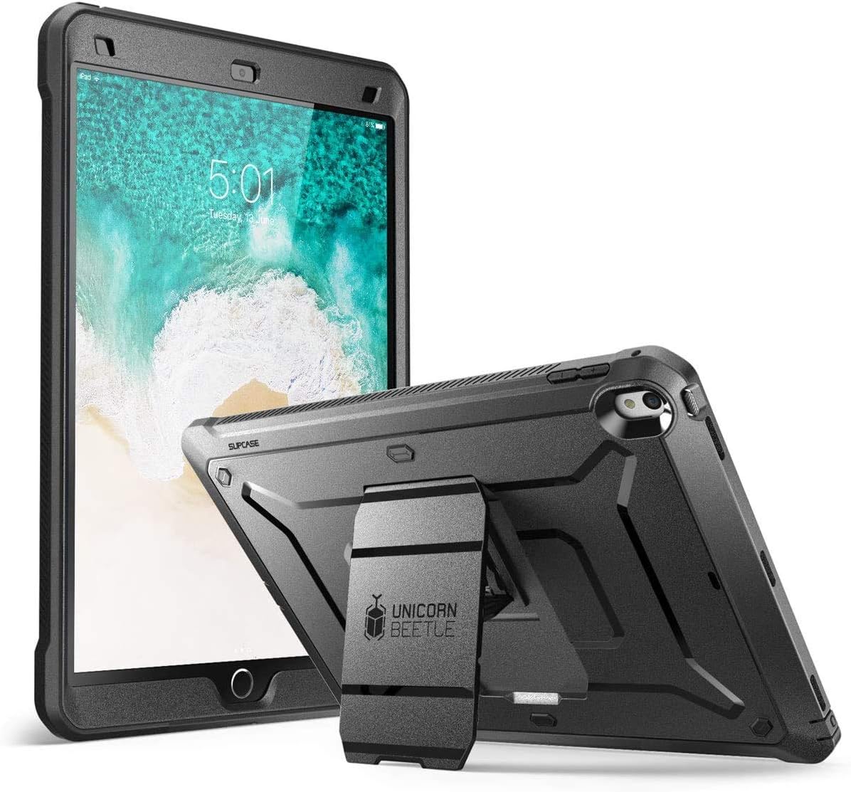 SUPCASE iPad Pro 12.9 Case 2017, [Heavy Duty] Unicorn Beetle Pro Series Rugged Protective Case Without Screen Protector for Apple iPad Pro 12.9 Inch 2017, Not Fit 2018 Version(Black)