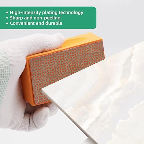 Miniatura 3 de Almohadillas de pulido a mano de diamante, 4 piezas, bloque de lijado de diamante con respaldo de espuma para lijar azulejos, vidrio, piedra,