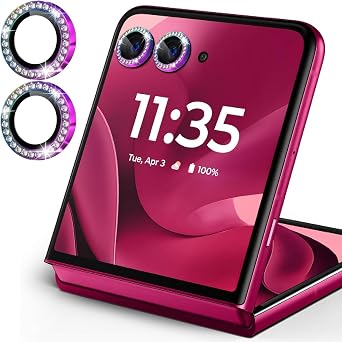 Zeking 2 Set for Motorola Razr 60 Ultra/Motorola Razr Ultra 2025 Camera Lens Protector, Glitter Bling Sparkly Metal Individual Ring [Installation Tray Alignment Kit]Bling-Color