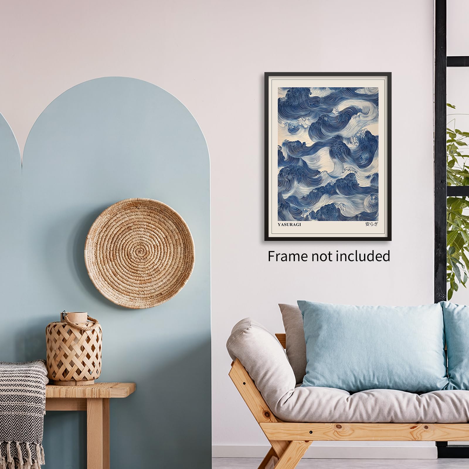 Amazon.com: Japanese Blue Waves Wall Art Vintage Oriental Japandi