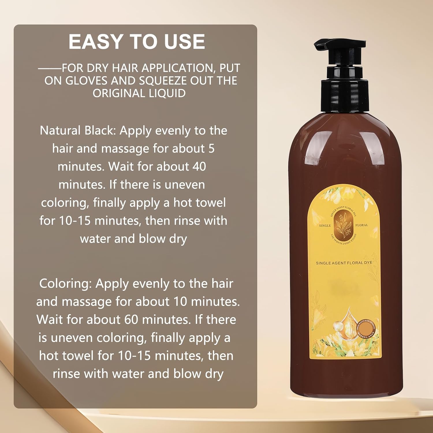 Nourishing Plant-Based Hair Color, Long-Lasting & Natural Hair Color Shampoo for Gray Hair Cover Up, New 3 In1 Shampoo Hair Colorant for Women & Men, Softens and Adds Shine Hair Dye (Natural Black)
