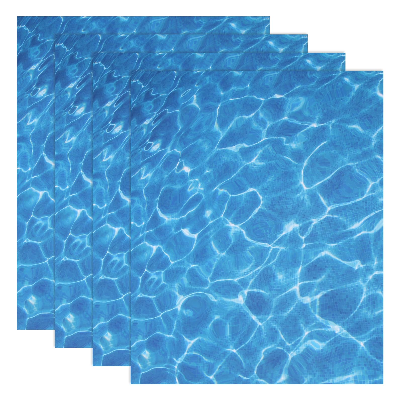 sourcing map 4 Pcs Ripple Water Sticker, Self Adhesive Artificial Water Wave Effect Stickers 11.69"x8.27" Dollhouse Wallpaper Sheets for DIY Dollhouse, Miniature Landscapes, Light Blue
