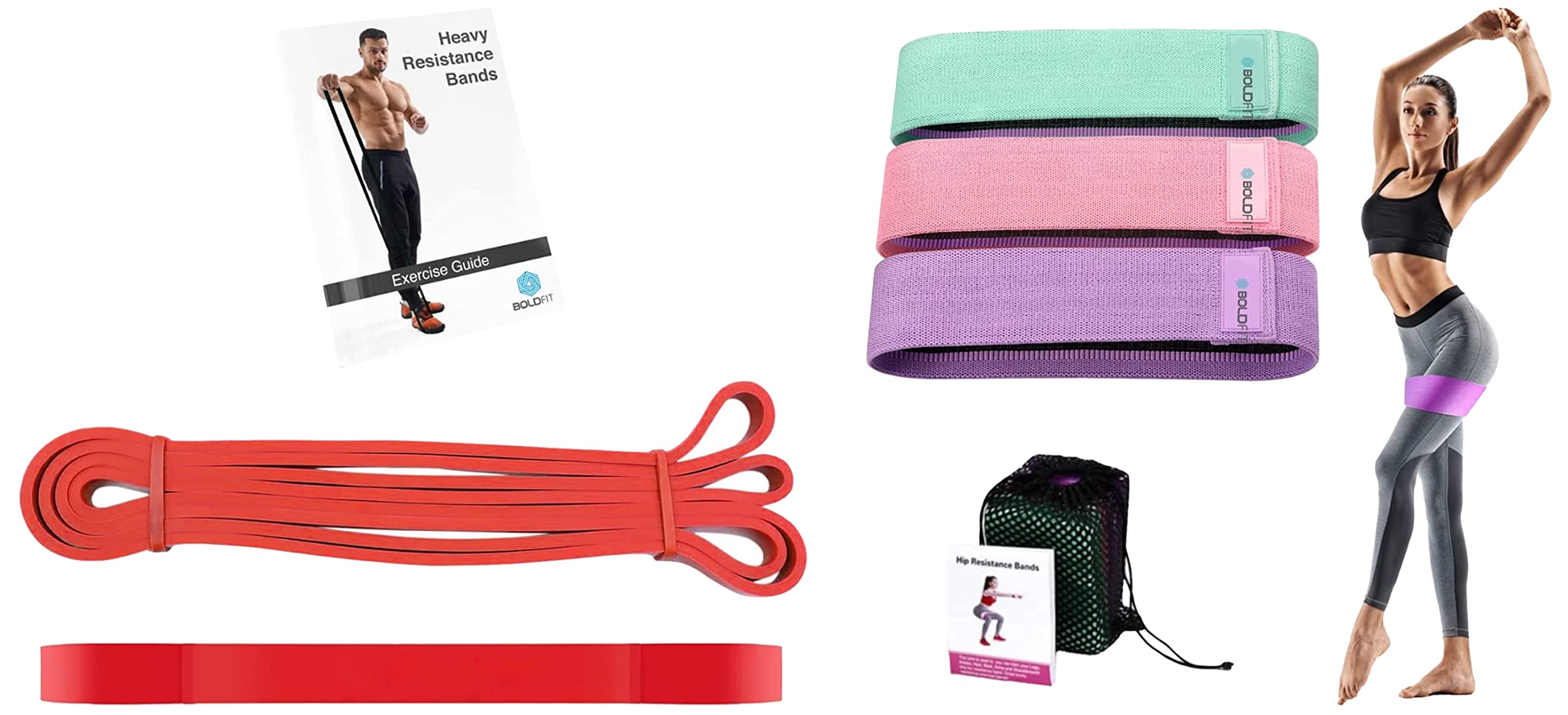 Boldfit Fabric Resistance Band (Set of 3) & Boldfit Heavy Resistance Band for Exercise (Material: Latex) (B0BB6NCT2Q) Amazon Price History, Amazon Price Tracker