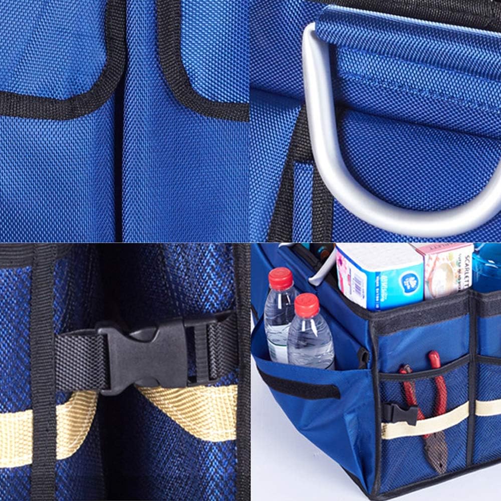 CMJLBM Car Trunk Organizer with Lid Large Collapsible Foldable Heavy Duty Oxford Fabric Storage Box with Handles, Dividers, Side Pockets, Mesh Bags for SUV, Truck, Indoor Uses (Rosepink, M) : Home & Kitchen