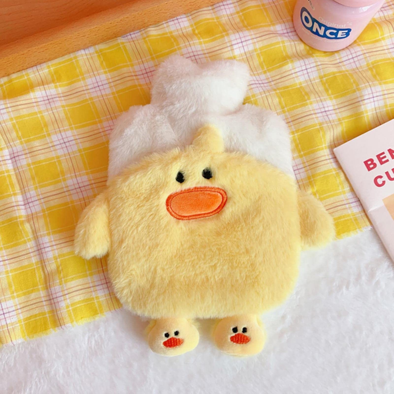 JIMINISO Cute Bear Duck Hot Water Bottle lovely Plush Rubber Reusable Hand Foot Belly Warmer Explosion-proof Portable Hot Water Bags Gift