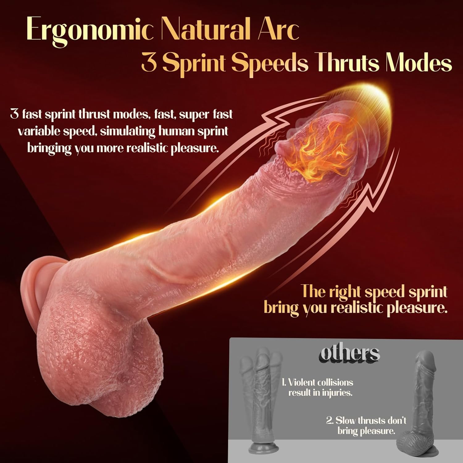 Mrgras Sex Toys Thrusting Dildo Vibrator, 3 Pulsation Thrusting & 5 Vibration Mode 8.5 Inch Realistic Dildo Penis for Clitoral G Spot Anal Stimulate Liquid Silicone Suction Cup Adult Sex Toys Advanced