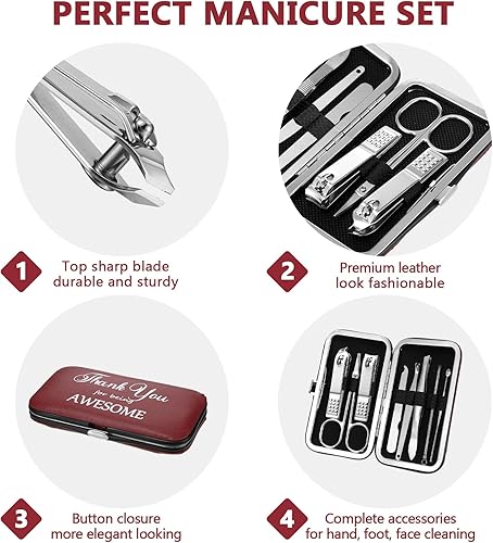 Miniatura 6 de Juego de 24 juegos de manicura de Navidad, cortaúñas 8 en 1, kit de aseo de uñas de acero inoxidable, regalo de agradecimiento, regalo de Navidad,