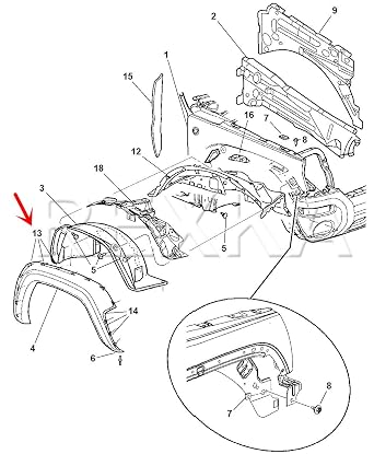 Rexka 10pcs Fender Flare Wheel Moulding Clip for Jeep Liberty KK KJ 2002-2012 Jeep Grand Cherokee Dodge Ram 1500 Nitro Durango Avenger Sebring Chrysler 55157055AA 55157065AA