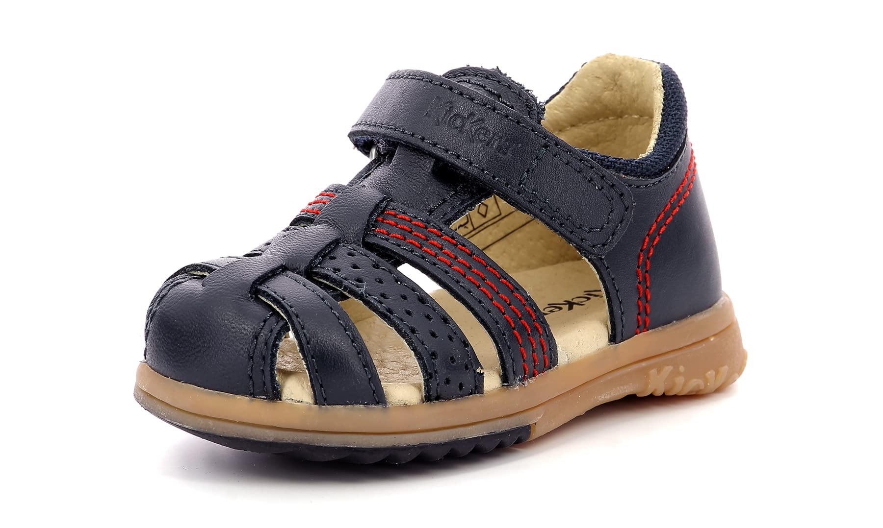 Kickers Garcon Sandales Kickers Platinium Cuir Bleu Marine