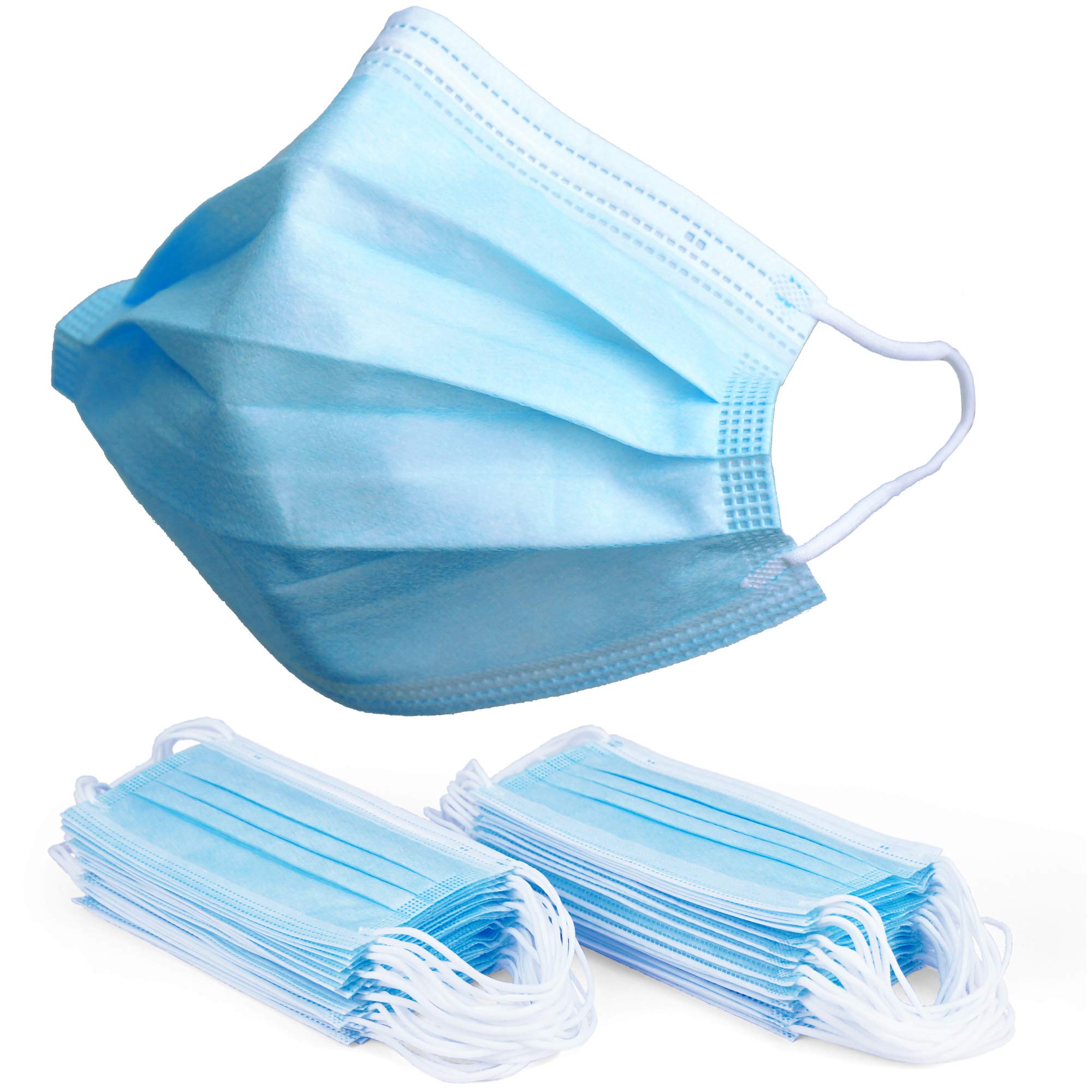 Photo 1 of 5PK-Zhifeng Disposable Face Masks - 3-layer Anti-Dust Breathable & Comfortable Safety Mask with Elastic Earloop Indoor & Outdoor 50 Count  Blue