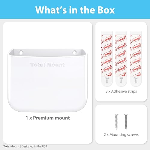 Miniatura 9 de TotalMount Soporte remoto sin agujeros elimina la necesidad de perforar agujeros en la pared (para 2 o 3 controles remotos - Blanco - Cantidad 1)