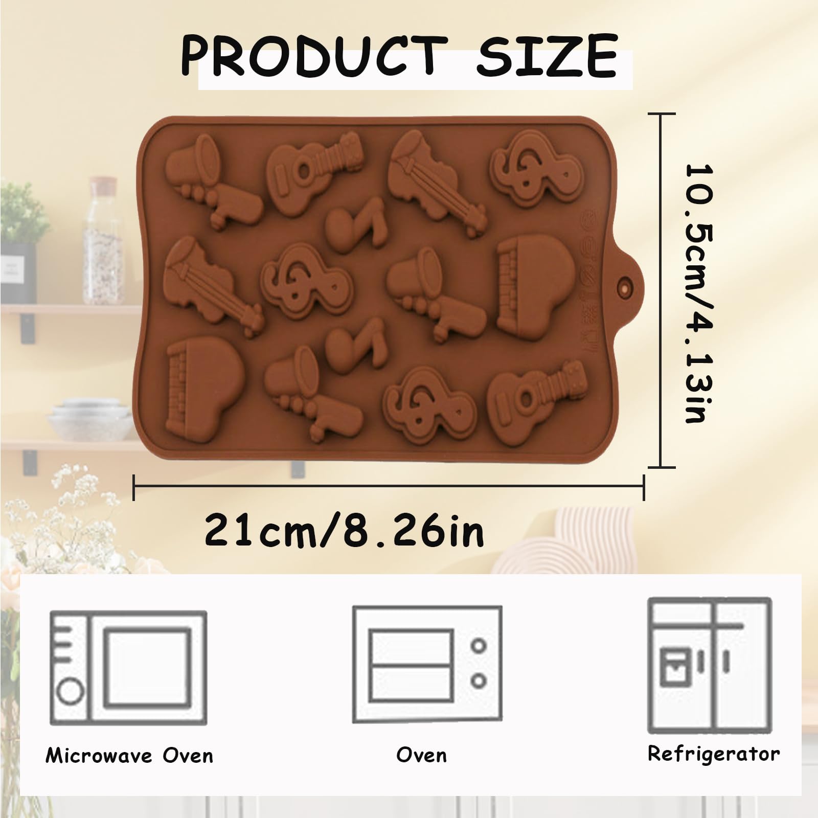 Fondant Mould Muziek Noten Siliconen Vorm Chocolade Gitaar Taart Decoratie Vorm Muziek Noten Schimmel Siliconen Muziek Geschikt Voor Het Maken Van Koekjes, Chocolade