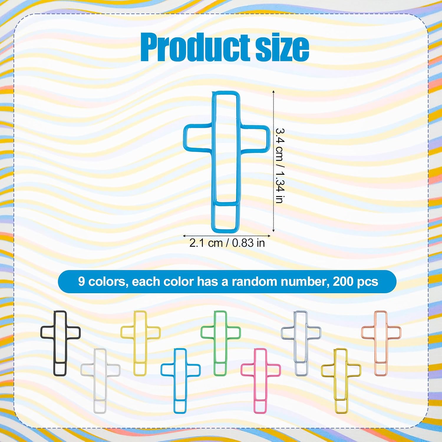200pcs Ross Paper Clips, Multicolored Christian Decorative Paper Clips Bible Journal Clamps Gifts Bible Study Stuff Accessories Supplies for Office School Home image 2