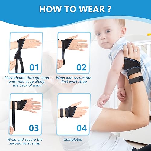 Miniatura 7 de 1 par de muñequeras para desgarros TFCC, muñequeras para tendinitis, muñequera ajustable para dolor de muñeca de lado cubital, inestabilidad DRUJ