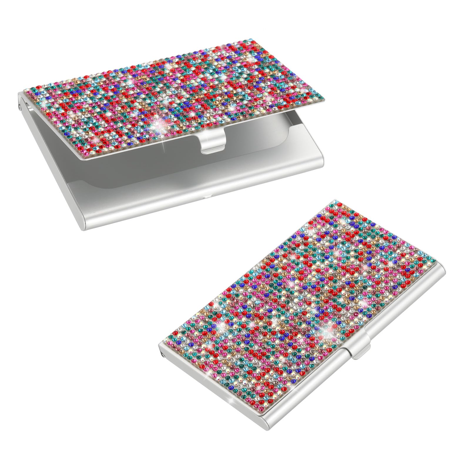 PATIKIL Bling Alloy Business Card Holder