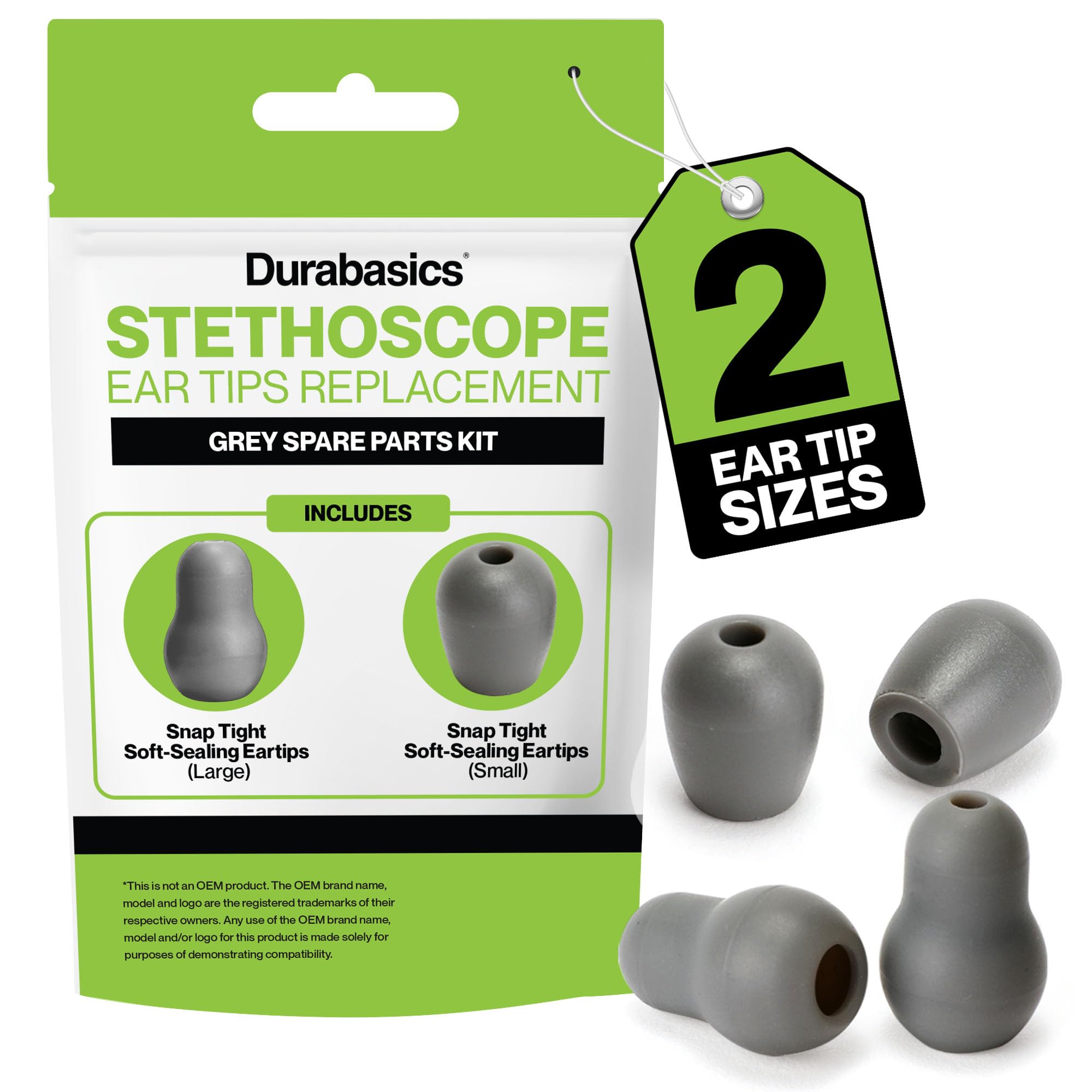 Durabasics Stethoscope Ear Tips Replacement for Littmann Stethoscopes Parts - Compatible with Littmann Ear Tips, Ear Pieces, Replacement Parts for